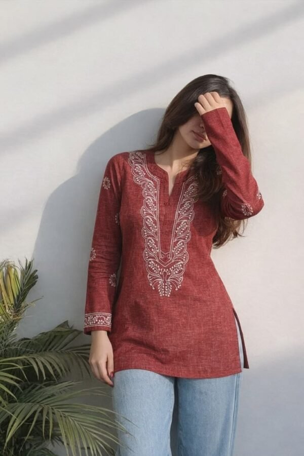 Astatic girls Minimal Marron Kurta