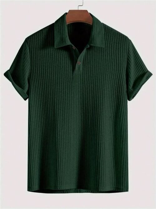 Short Sleeve Elastic Polo-Shirt