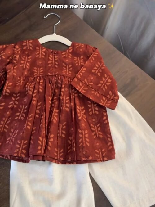 baby girl dress Red Printed Cotton