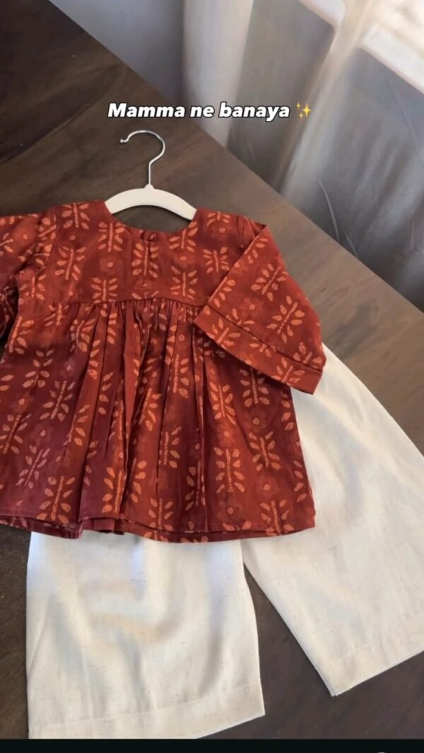 baby girl dress Red Printed Cotton