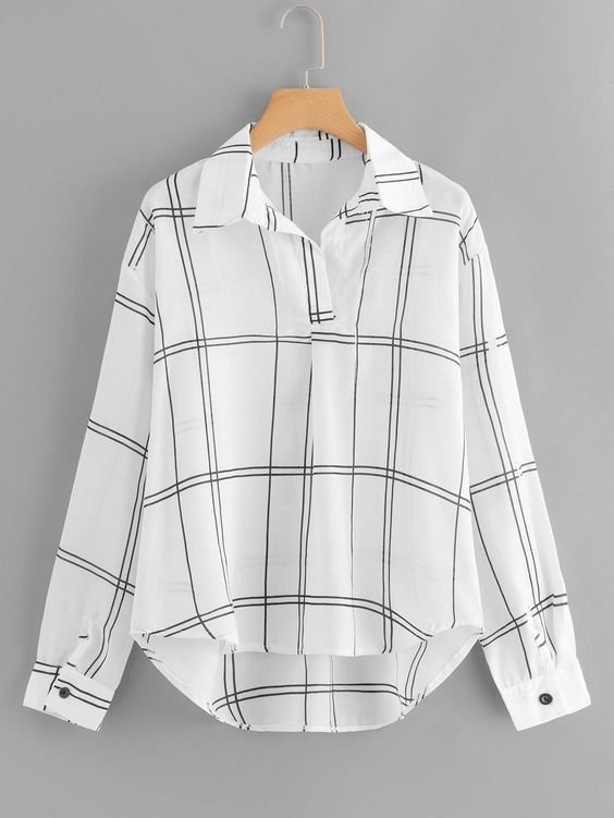 white check shirt White Minimal T shirt